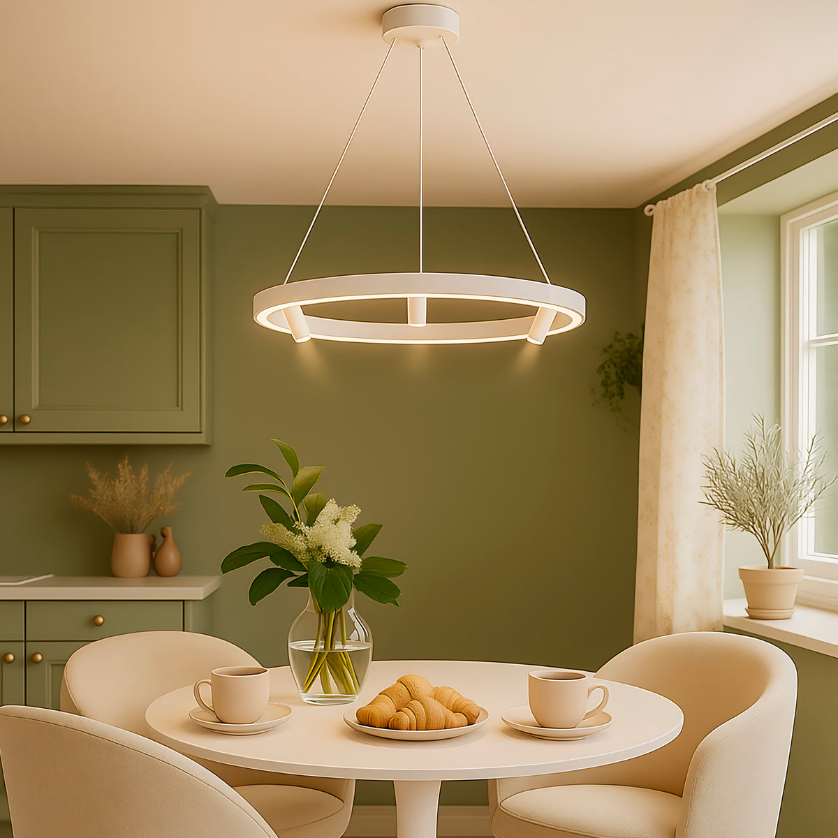Підвісна люстра біла з трьома поворотними спотами Спун  D-60 cm H-120 cm White Spoon Trio 250661-100005375