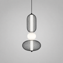 Підвісний світильник чорний з сітчастим плафоном H-48,5 cm Led 13W 3000K Black+White Nettys Ball 260822-100008693