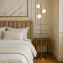 Бронзовий торшер з білими плафонами H-182 cm G9x3 ламп Bronze+White Pearl floor lamp 251131-100006641