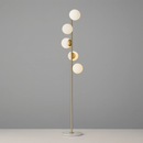 Золотий торшер з білими плафонами H-177 cm Е27x5 ламп Gold+White Pearl floor lamp 251165-100006643