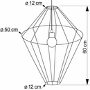 Підвісний світильник з чорним корпусом та бежевим абажуром D-50 cm E27 Black + Beige Rhombus 260144-100007303