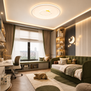 Стельова люстра біла з золотим декором D - 50 cm H - 4,5 cm Led 68W White Circle Deco 260531-100007967