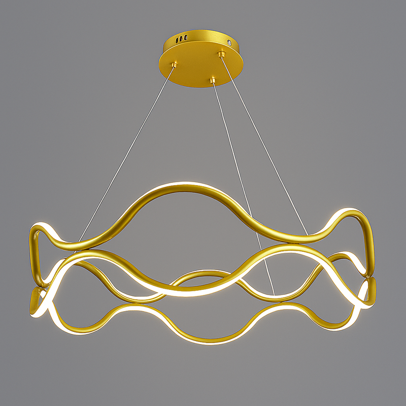 Люстра золота підвісна світлодіодна D-60 cm Led 105W Wave Gold 251188-100006583