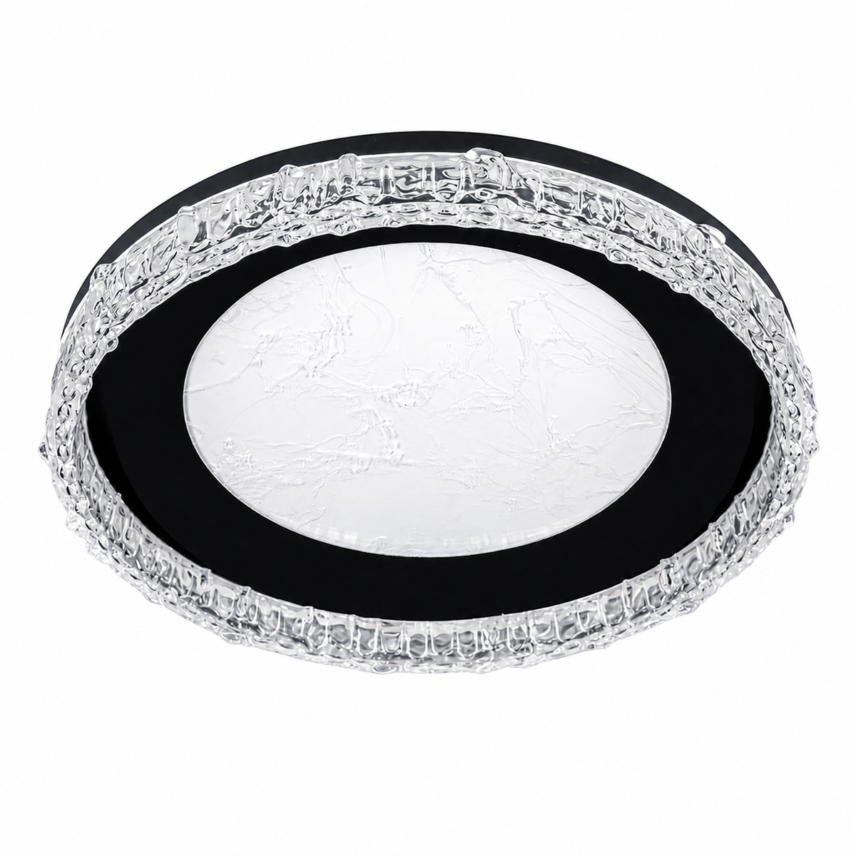 Стельова люстра чорна з акриловим плафоном D - 49 cm H - 8 cm Led 48W Black Crystal Circle 260531-100007973
