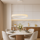 Люстра біла кільцева з рель'єфним плафоном D-60 cm Led 35W White Simple Ice 251235-100006792