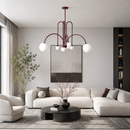 Люстра підвісна винна з 6 круглими плафонами H-85 cm G9x6 Wine Mesh 260777-100008449