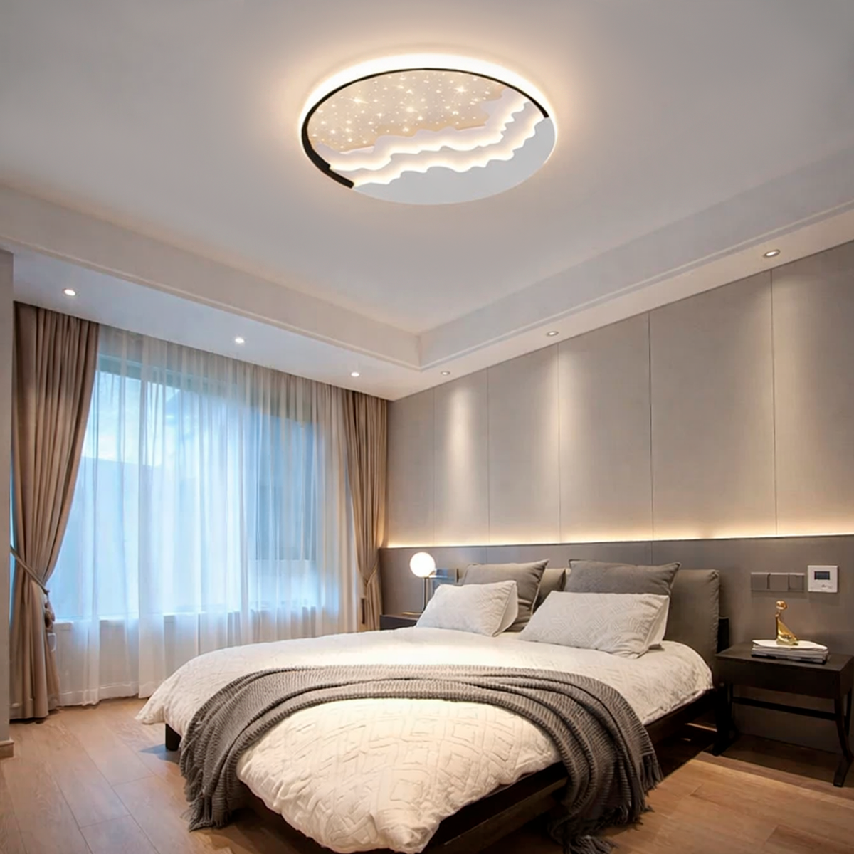 Стельовий світильник із зірочками Stars D-50 Led 70W 3000–4500–6000К Black White Mountain sky 230318-100001452