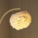 Торшер молочного кольору з плафоном з пір'я H - 152,4 cm D - 31 cm E27 Beige Feather Floor Lamp 260822-100008705