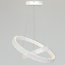 Люстра біла кільцева подвійна з рель'єфним плафоном D-60+40 cm Led 56W White Simple Ice 251235-100006793