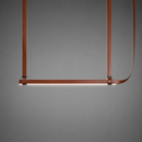 Люстра підвісна коричнева видовжена із шкіряним декором L - 150 cm Brown Leather Lamp 260622-100008062