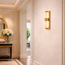 Настінний світильник золотий з прямокутним плафоном з мармуру H-48 cm Led 16W Gold+White Marble Unit 260319-100007691