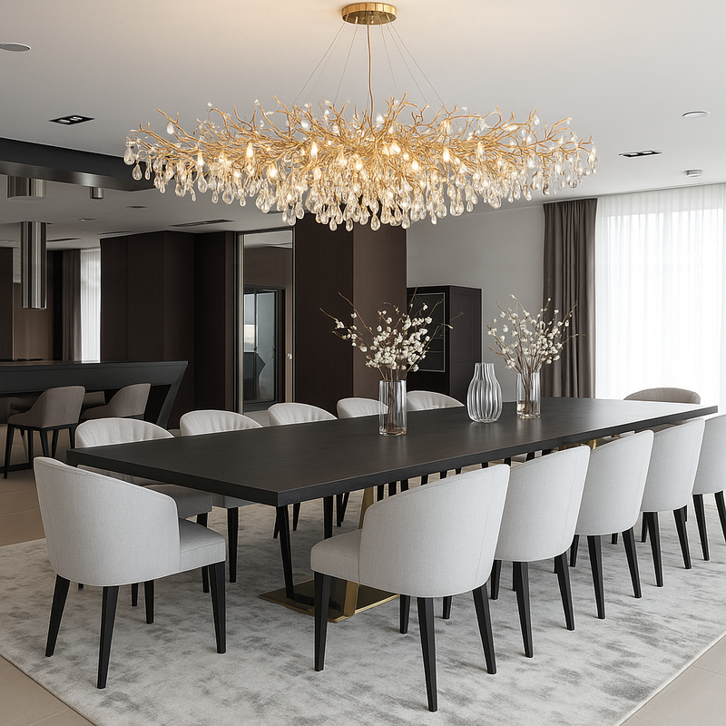 Люстра золота розкішна каплі в зал L-250 cm H-120 cm ЕКСТРА ВЕЛИКИЙ РОЗМІР 2,5 метри Gold Aqua 210720-100000114