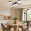 Люстра з дерева сіра / зелена D-75 cm H-17 cm 60W Led 4100К Grey/Green Wooden Ceiling 230958-100002589