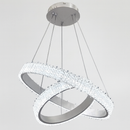 Люстра біла кільцева подвійна з рель'єфним плафоном D-60+40 cm Led 56W White Simple Ice 251235-100006793