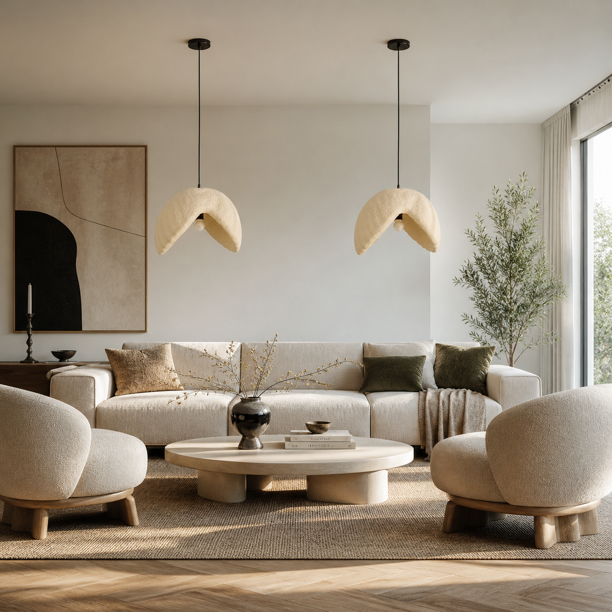 Підвісний світильник бежевий L - 48 cm E27 Beige Wabi Sabi 260531-100007918