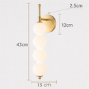 Світильник настінний золотий на 3 / 4 / 5 плафонів куль Led 5W / 6W / 8W Gold + White Bollo Pearls 260458-100007776