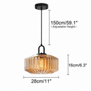 Світильник підвісний чорний з кораловим плафоном D - 28 cm E27 Amber Tiffany 260822-100008703
