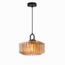 Світильник підвісний чорний з кораловим плафоном D - 28 cm E27 Amber Tiffany 260822-100008703