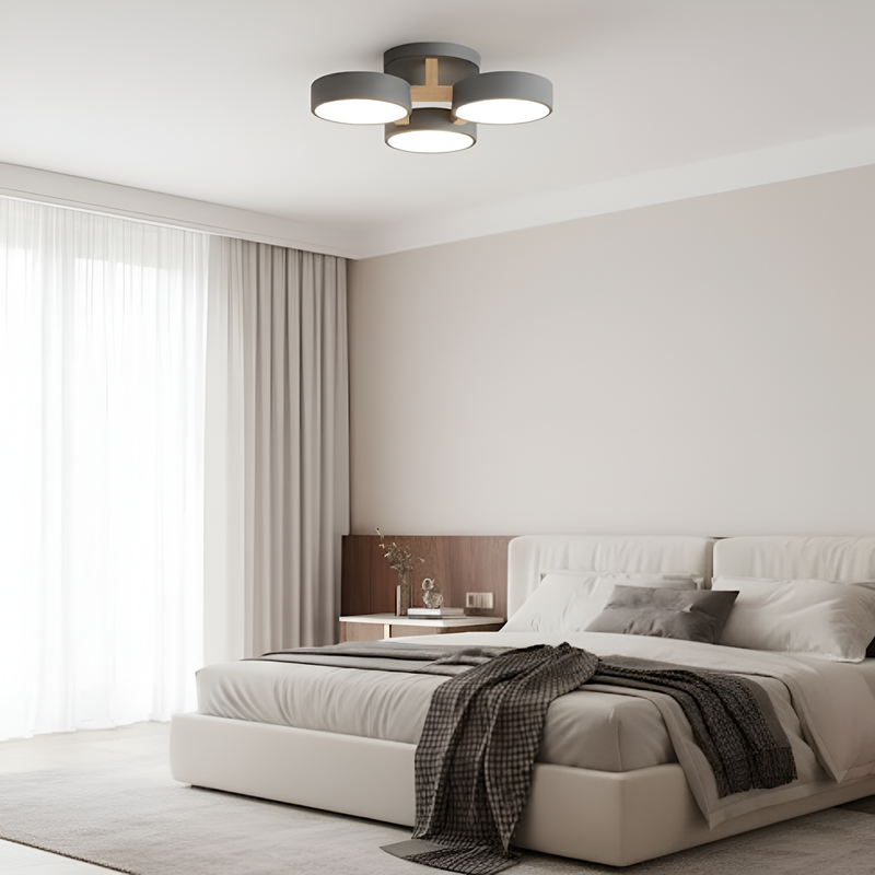 Люстра стельова світлодіодна зелений / білий / сірий з дерева Green / White / Grey Wooden 3 230758-100002389