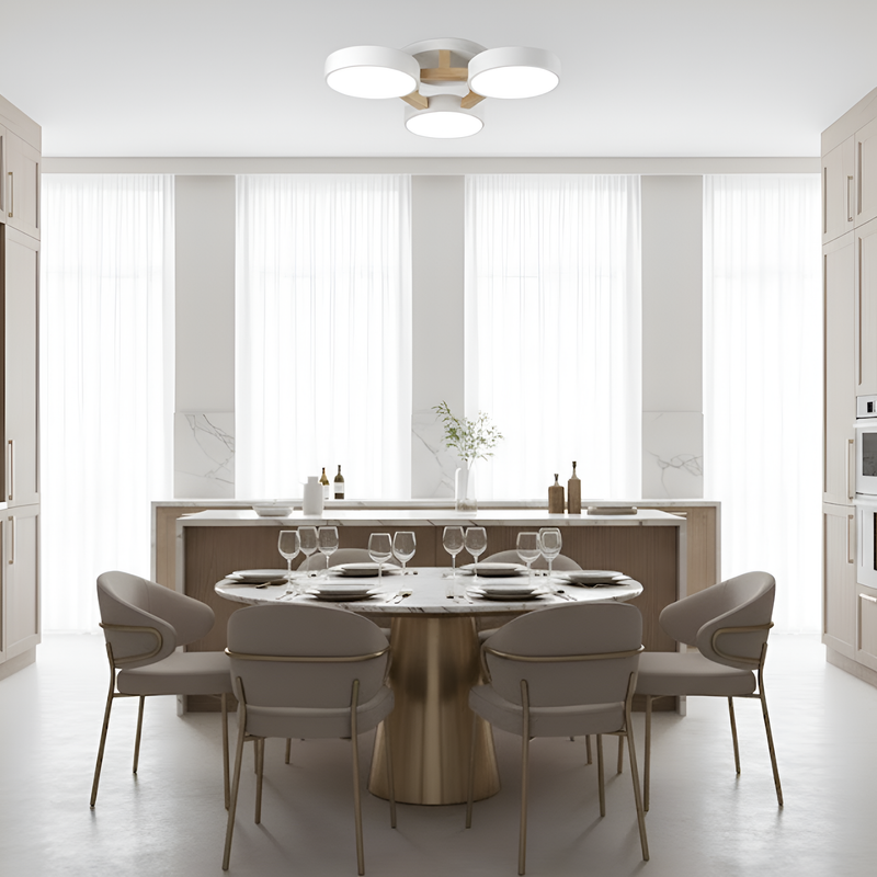 Люстра стельова світлодіодна зелений / білий / сірий з дерева Green / White / Grey Wooden 3 230758-100002389