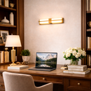 Настінний світильник золотий з прямокутним плафоном з мармуру H-48 cm Led 16W Gold+White Marble Unit 260319-100007691