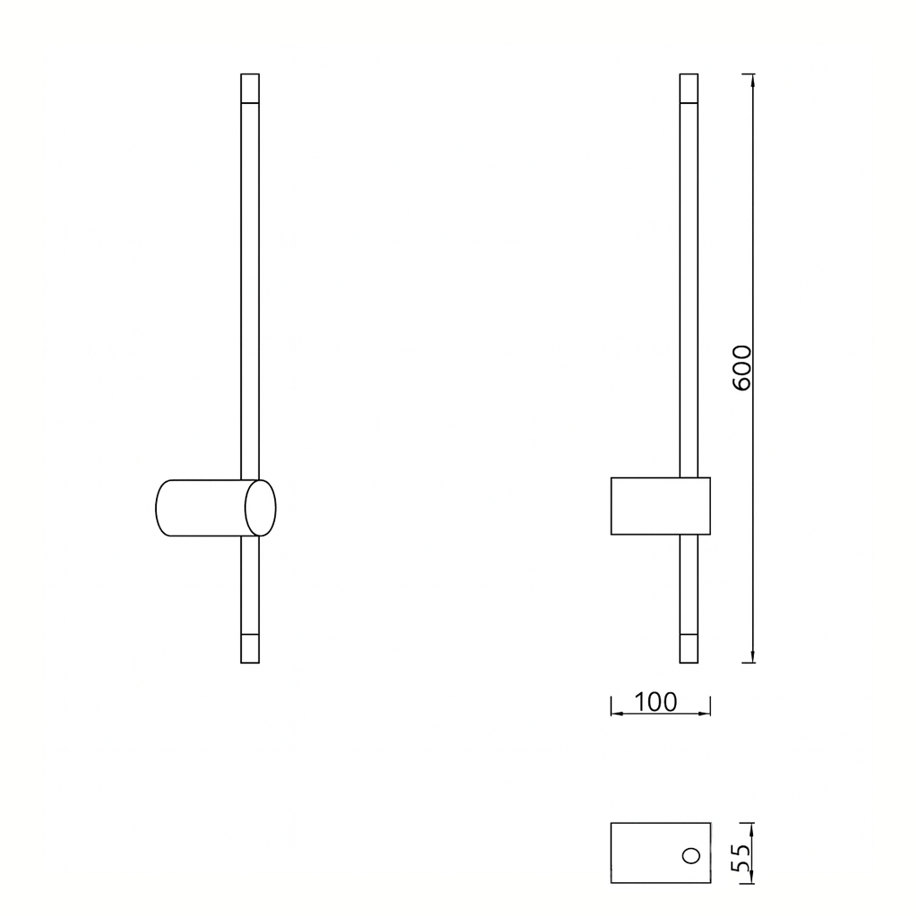 Світильники настінні золоті H-60cm / 90 cm / 125 cm Led 7W / 9W / 12W Gold 4000K Pipe Line 251036-100006397