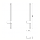 Світильник настінний золотий H-60cm / 90 cm / 125 cm Led 7W / 9W / 12W Gold Pipe Line 251036-100006397