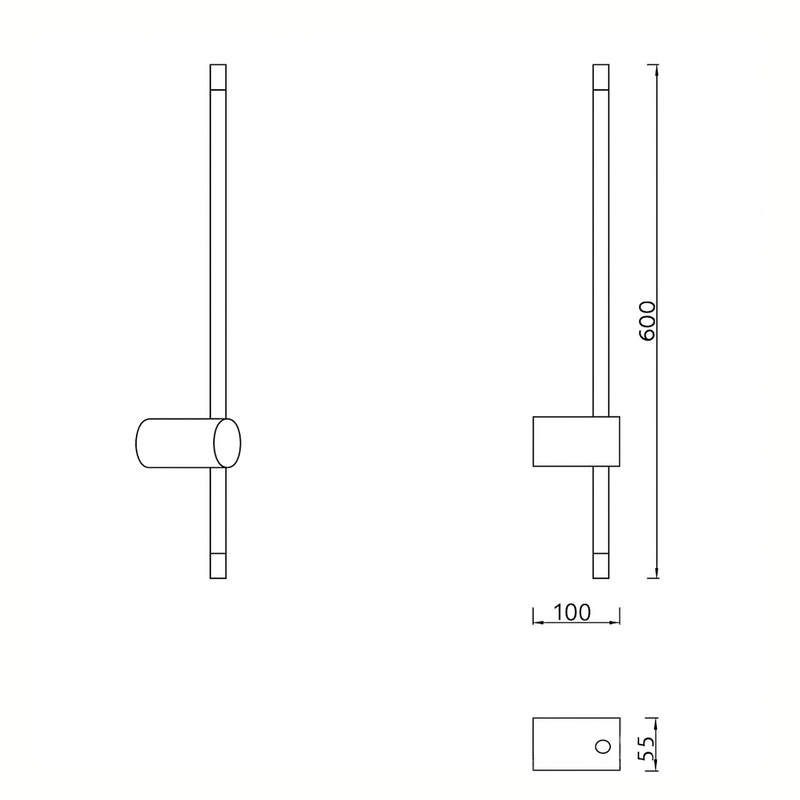 Світильник настінний золотий H-60cm / 90 cm / 125 cm Led 7W / 9W / 12W Gold Pipe Line 251036-100006397