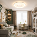 Стельова люстра біла з золотим декором D - 50 cm H - 4,5 cm Led 68W White Circle Deco 260531-100007967