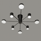 Люстра чорна металева Н-20 см Led W-65/85 см 4000К Black + White Satellite ray 6/8 240258-100003076