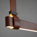 Люстра підвісна коричнева видовжена із шкіряним декором L - 150 cm Brown Leather Lamp 260622-100008062