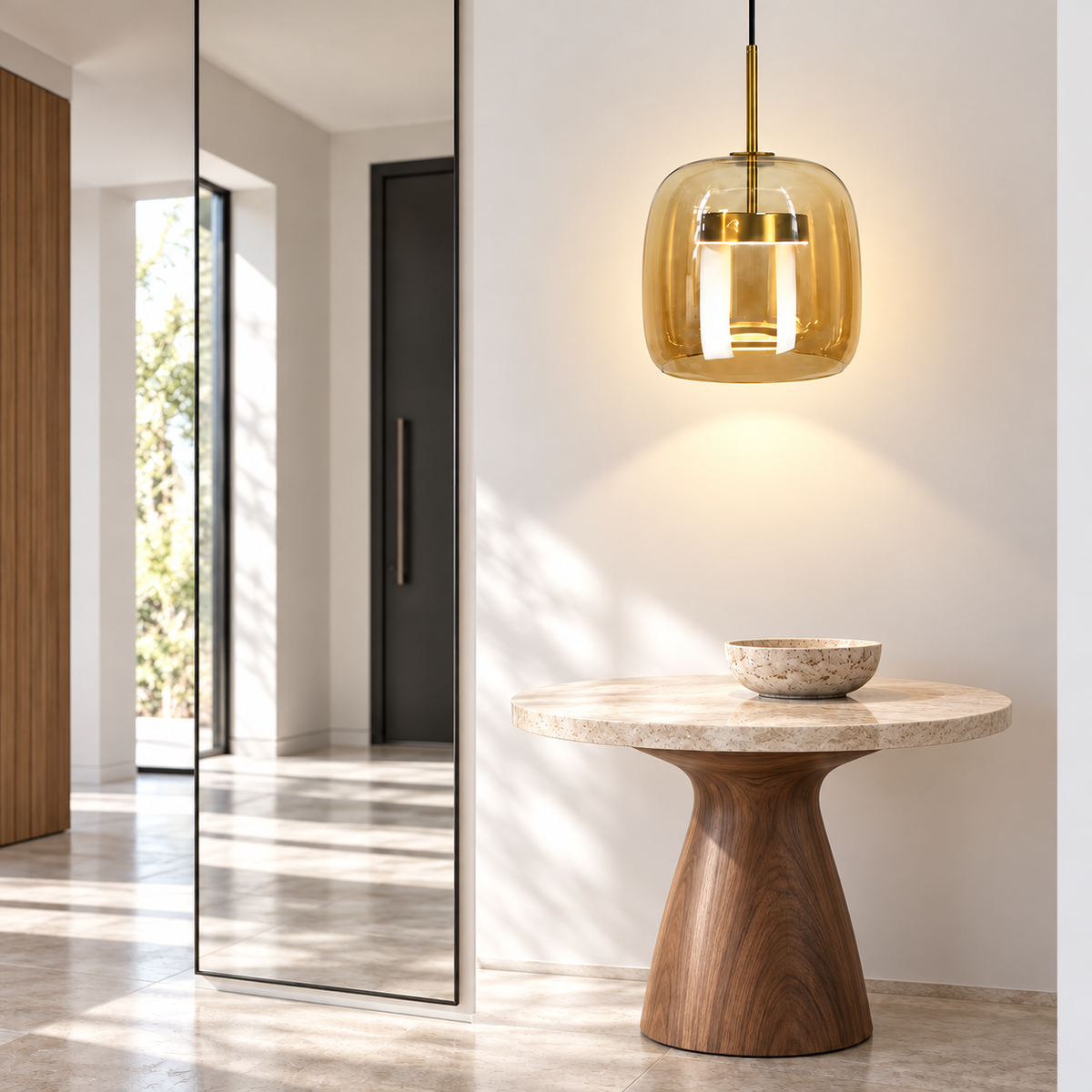 Підвісний світильник бурштиновий D-20 cm Led 8W 4000K Amber+Gold Jube 260118-100007218