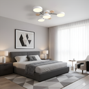 Люстра сіра / біла з дерева D-66 cm на 4 лампи 4100К White/Grey Wooden Ceiling 230958-100002587