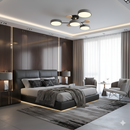 Люстра сіра / біла з дерева D-66 cm на 4 лампи 4100К White/Grey Wooden Ceiling 230958-100002587