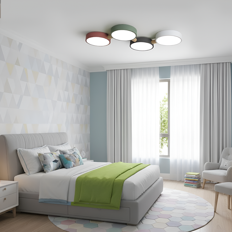 Люстра з дерева сірий, білий, зелений, рожевий L-87 cm W-47 cm Led 4100K 48W Wooden Green forest New 230958-100002588