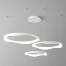 Люстра підвісна біла з пультом та димуванням D-42+52+62 cm Led 200W Wavy ring White 260335-100007671
