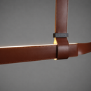 Люстра підвісна коричнева видовжена із шкіряним декором L - 150 cm Brown Leather Lamp 260622-100008062