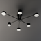 Люстра чорна металева Н-20 см Led W-65/85 см 4000К Black + White Satellite ray 6/8 240258-100003076