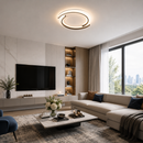 Стельова люстра чорна з акриловим плафоном D - 50 cm H - 5 cm Led 42W Black + White Circle 260531-100007977