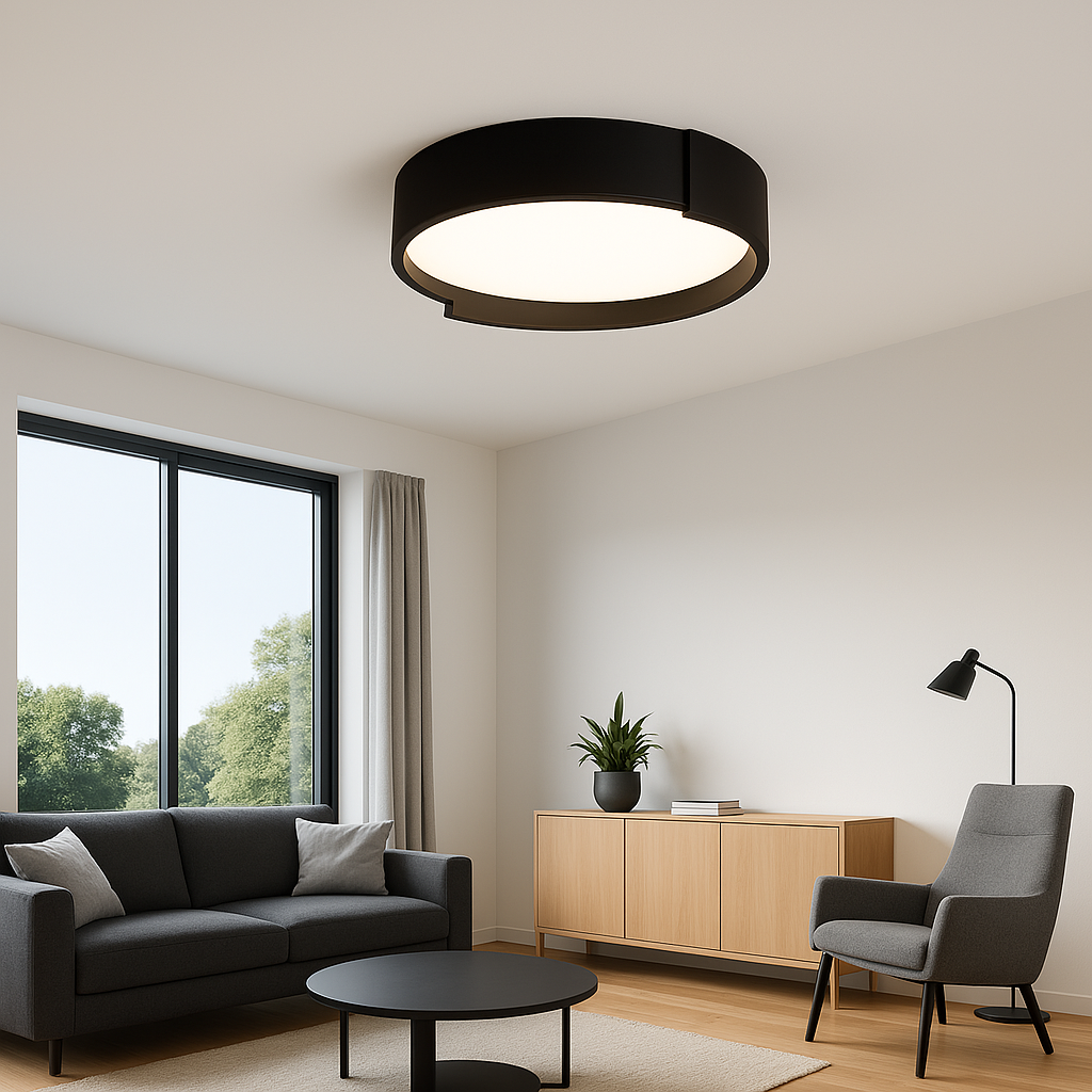 Стельовий світильник Rando H-10 D-40см 60W LED 3000K-6000K Black 250476-100004331