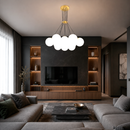 Люстра золота з білими плафонами D-45 / 67 / 75 cm G9 x 7 / 13 / 19 Gold + White Pumpo bubbles 260718-100008457