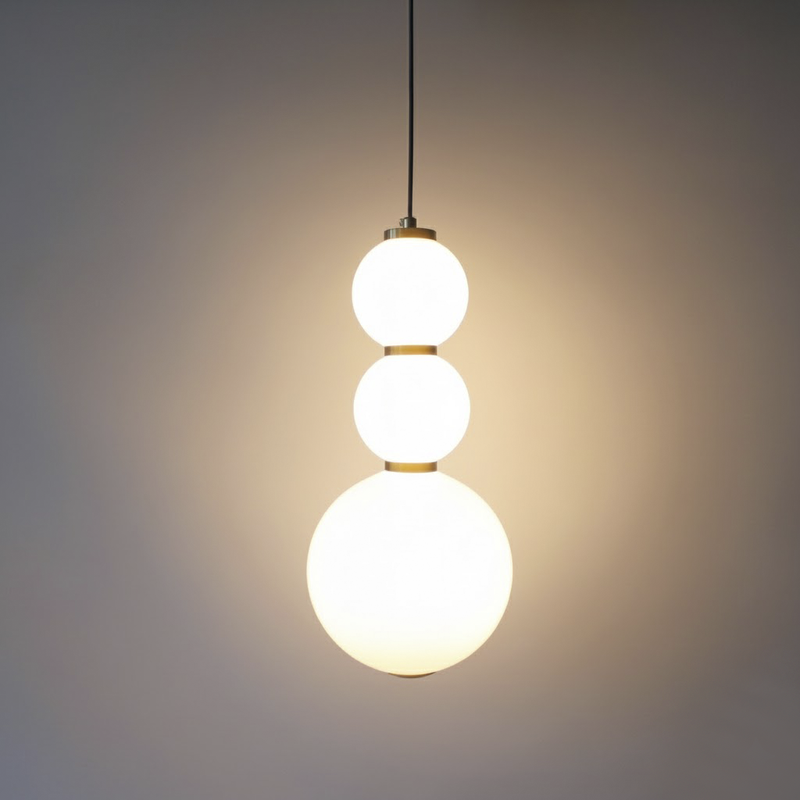 Підвісний світильник золотий з білим матовим плафоном H-22 cm Led 12W Gold Pearl 3 balls 251166-100006664