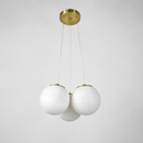 Підвісний світильник з білими круглими плафонами L-45 cm 3 / 5 / 7xE27 Gold + White Pumpo bubbles 250218-100004208