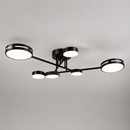 Люстра чорна стельова на 6 плафонів D-65 cm Led 45W Black Sputnik 260718-100008461