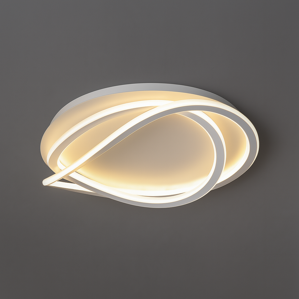 Люстра біла стельова світлодіодна L-50 cm H-13 cm Led 66W White Loop 250731-100005446