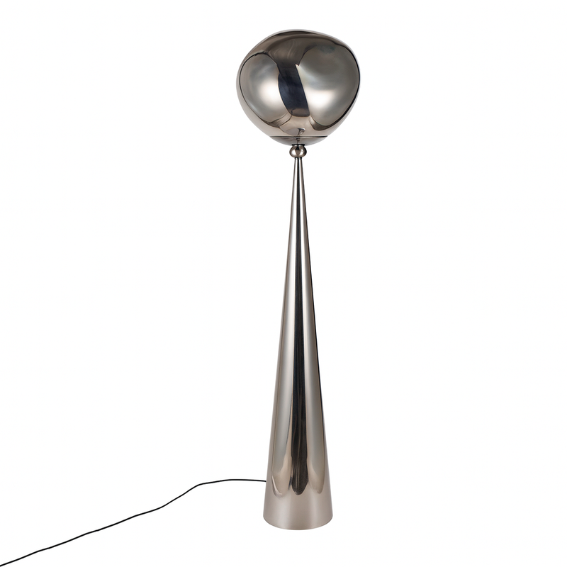Торшер хромований з плафоном органічної форми H-155 cm E27 Chrome Melt plazma floor lamp 250931-100006058
