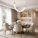 Люстра золота з білими матовими плафонами L-180 /210 /250 /280 /330 cm Led Gold+White Pearls 260118-100007019