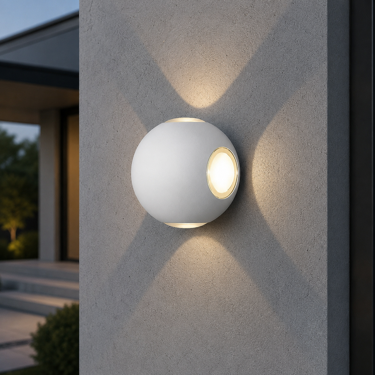 Настінний білий вуличний світильник D-10 cm LED 12W 3000K White Loona 260619-100008249