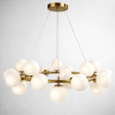 Люстра підвісна латунь з білими плафонами D-70 cm / 80 cm G9x25 Brass+White Bubbles 260135-100007285