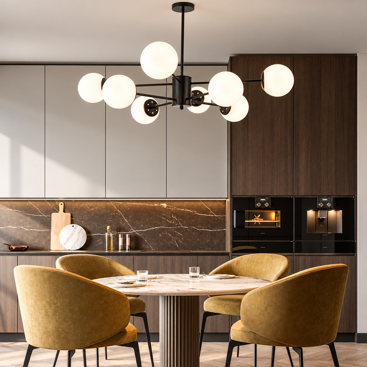 Люстри чорні Wendy modo 6 lamps / 8 lamps D-90 cm Black 230318-100001426